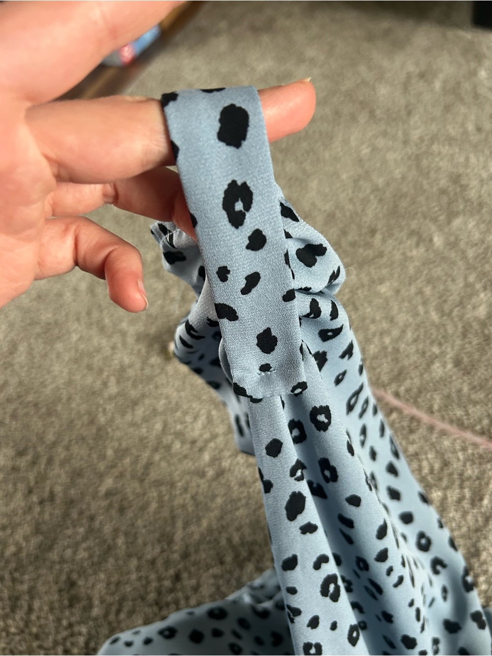 Lush Light Blue Leopard Print Blouse View 6